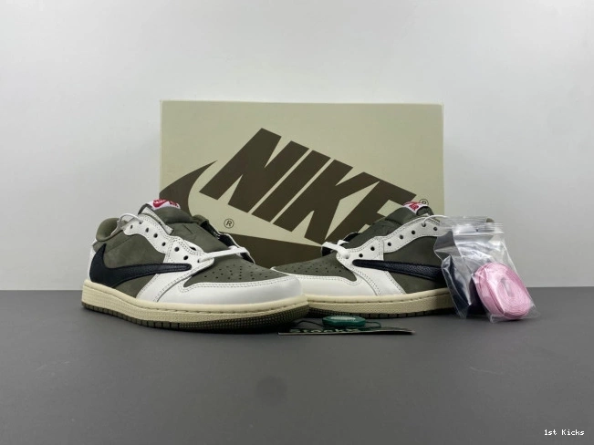 1st Kicks Shoes 1 OLIVE SCOTT OG MEDIUM JORDAN TRAVIS DM7866-200 X LOW AIR 0818